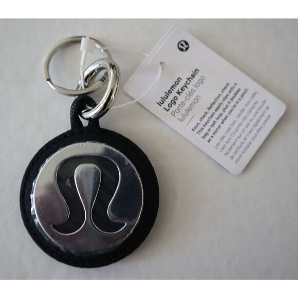 Lululemon LU9AX7S Unisex One Size Silver/Black Logo Keychain - Picture 1 of 4